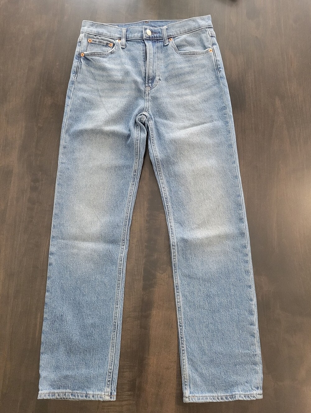 Gap 90s Straight Leg Jeans Medium Wash Blue Size 28 / 6S Short